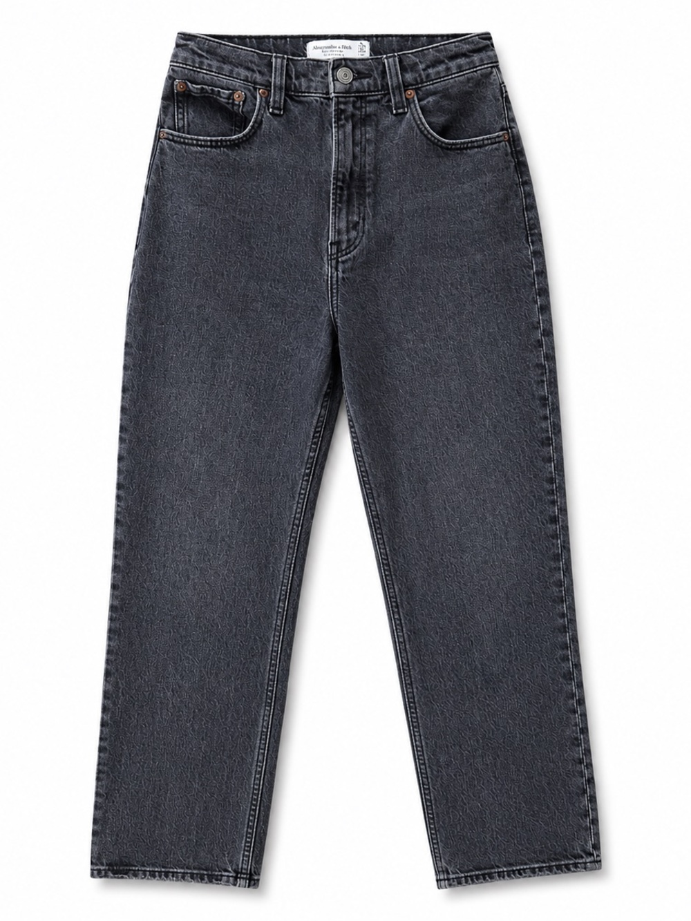 Abercrombie & Fitch Curve Love 90s Straight Ultra High Rise Black Jeans 24/00